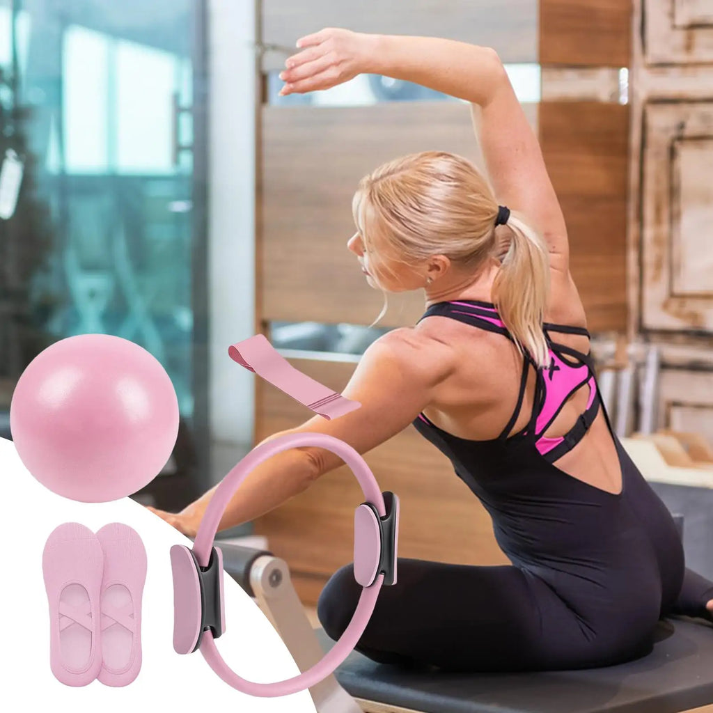 NEW Pilates Ball and Ring Set Pilates Fitness Ring Resistance Band Exercise Workout Fitness Equipment for Pregnancy Postpartum